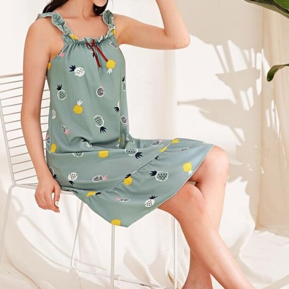Boutique Other - New Green Ruffle Cami Nightgown